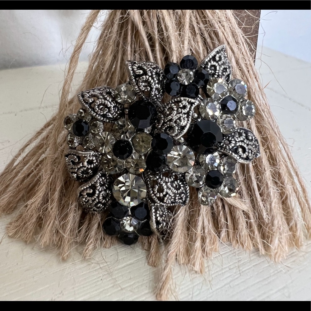 Brand New-Black and Silver Brooch